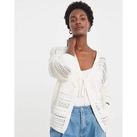 TIE FRONT CROCHET CARDIGAN 32 34