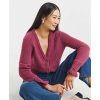 FRILL SLEEVE FLUFFY YARN CARDIGAN 32 34