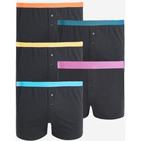 5 Pack Contrast Waistband Loose Boxer Jacamo 58 60