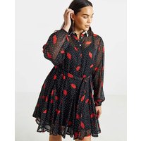 Lips Print Shirt Dress Print