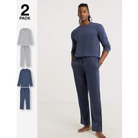 2 Pack Long Sleeve Open Hem PJs
