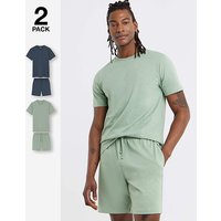 2 Pack T Shirt Short PJs Blue Green Jacamo 5XL60 62