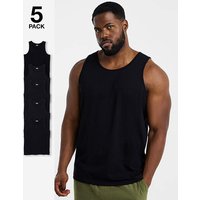 5 Pack Pure Cotton Vests Long Jacamo 4XL57 59