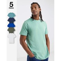 5 Pack Crew Neck T Shirts Long
