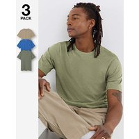 3 Pack Crew Neck T Shirts Long Marl Jacamo 4XL57 59
