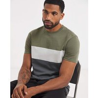 Block Crew Neck T Shirt Long Jacamo 5XL60 62
