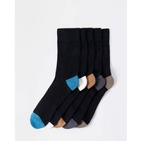 5 Pack Contrast Cushion Sole Sock Multi