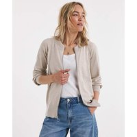 Lightweight Knitted Bomber Oatmeal Marl JD Williams 12 14