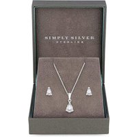 Simply Silver CZ Pear Stone Set at Simply Be Catalogue Store Simply Silver CZ Pear Stone Set.
