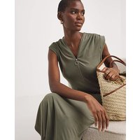 Soft Touch Midi Dress Zip Front JD Williams
