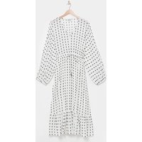 Contrast Dobby Balloon Sleeve Maxi Dress