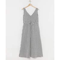 Check Pinafore Dress Mono Check