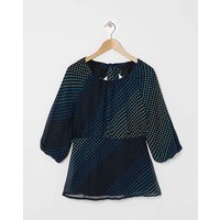 Exposed Back Swing Top Spot Print