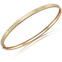 9ct Diamond Cut Flat Tube Bangle