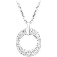 9ct CZ Linked Rings Pendant & Chain INCH
