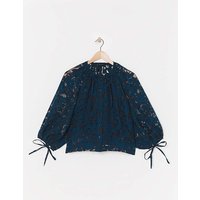 Gillou Devore Blouse Dark Blue