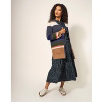 Erica Long Line Cardigan Blue Multi Coloured