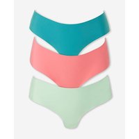 3 Pack No Show Hipsters Blue Pink