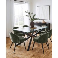 Bodie Dining Table Emilie Chenille Black Green