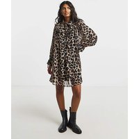 Animal Swing Shirt Dress Leopard Print