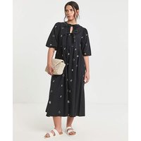 Bow Embroidered Midi Dress