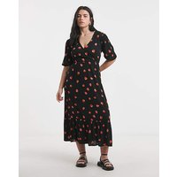 Fruit Print Crinkle Maxi Dress Fruit Print