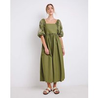 Embroidered Midi Dress