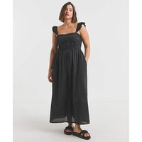 Broderie Detail Midi Dress