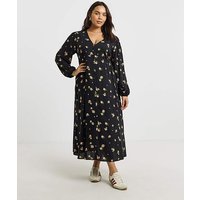 Button Through Midi Dress Print