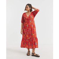Print Crinkle Wrap Dress Print