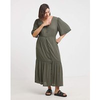 Crinkle Midi Dress