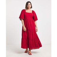 Broderie Tiered Maxi Dress