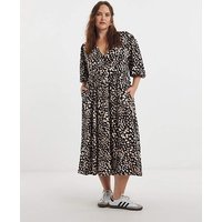 Print Supersoft Wrap Midi Dress Print