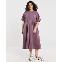 Acid Wash Pocket Midi Dress