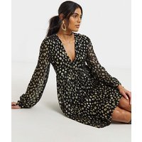 Gold Animal Jacquard Smock Dress Multi