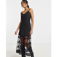 Lace Hem Overlay Slip Dress