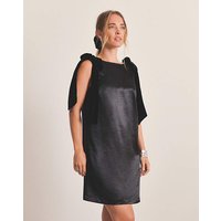 Satin Shift Dress Bow Straps