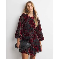 Burnout Devoure Godet Skater Dress Print