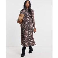 Seamed Mesh Midi Dress Print