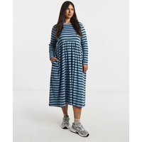 Stripe Ribbed Midi Dress Stripe