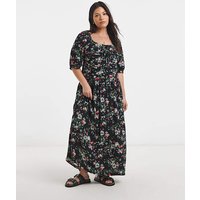 Crinkle Midi Dress Print