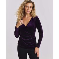 Glamorous Velour Wrap Top Multi Coloured