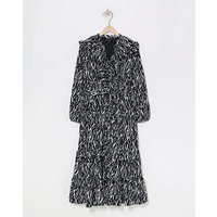 Animal Ruffle Midi Dress