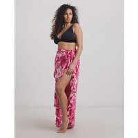Fiji Ruffle Maxi Beach Skirt Floral Print