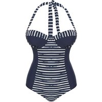 Padded Underwired Swimsuit Navy Stripe