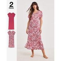 Floral Value 2 Pack Maxi Nighties Floral Print 12 14