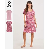 Floral Value 2 Pack Midi Nighties Floral Print 8 10