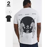 & Tiger Back Graphic T Shirt