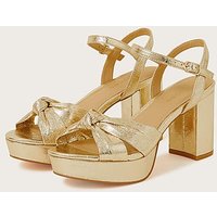 Metallic Twist Platform Heels