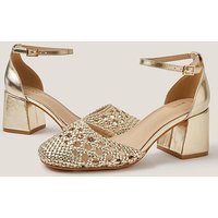 Braided Closed Toe Block Heels